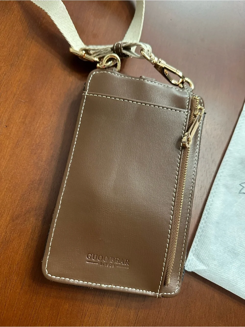 Guoo Bear Navy Phone/Wallet Crossbody with Dust Bag - Picture 7 of 7